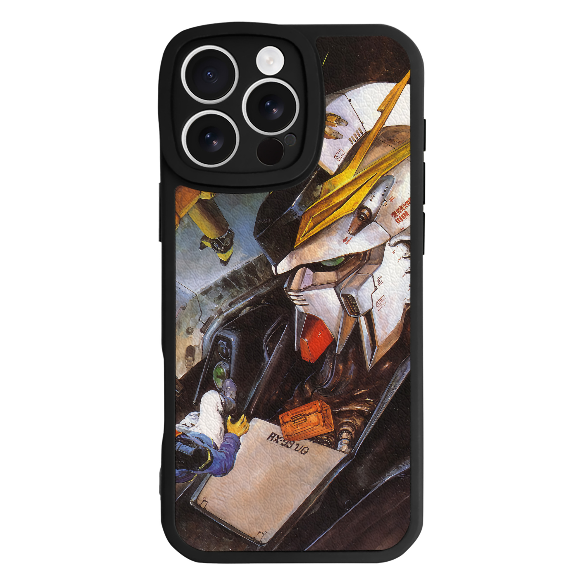 （画像用） 機動戦士ガンダム Mobile Suit Gundam 【iPhone 16シリーズ対応】シリコンスマホケース（レザー調） 材質：シリコン